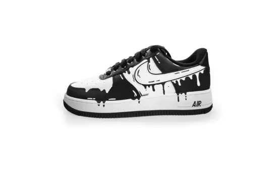 Кастомизированные кроссовки Nike Air Force 1 Skateboarding Shoes Men, белый/черный