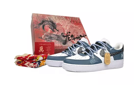 Мужские кроссовки для скейтбординга Nike Air Force 1, Washed Blue
