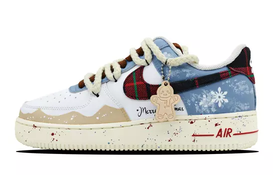 Мужские кроссовки для скейтбординга Nike Air Force 1, Caramel red and blue