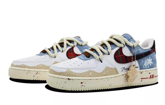 Мужские кроссовки для скейтбординга Nike Air Force 1, Caramel red and blue