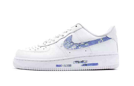 Мужские кроссовки для скейтбординга Nike Air Force 1, White/Virtual Blue/Prism Purple