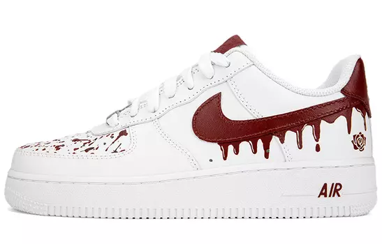 Кроссовки Nike Air Force 1 Skateboard Shoes Men Low-Top White Red