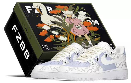 Мужские кроссовки для скейтбординга Nike Air Force 1, Lilac Purple/White