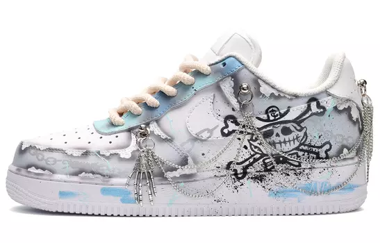 Кроссовки Nike Air Force 1 Skateboard Shoes Men Low-Top Black White Gray