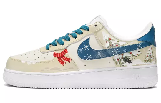 Кроссовки Nike Air Force 1 Skateboard Shoes Men Low-Top Yellow Blue