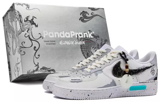 Мужские кроссовки для скейтбординга Nike Air Force 1, Black/White/Gray