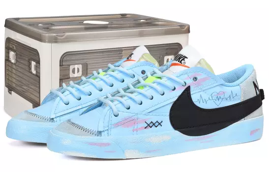 Кроссовки Nike Blazer Skateboard Shoes Men Low-Top Black Blue
