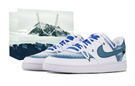 Кроссовки Nike Court Vision 1, белый/голубой