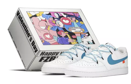 Кроссовки Nike Court Vision 1, белый/голубой