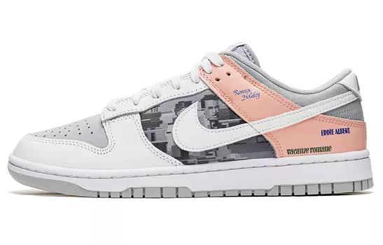Кроссовки Nike Dunk Skateboard Shoes Men Low-Top Dense Feather Gray