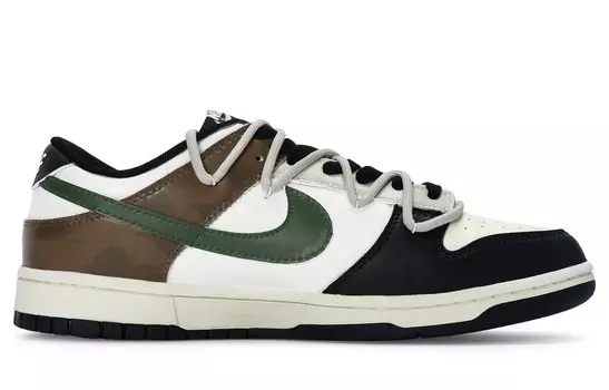 Мужские кроссовки для скейтбординга Nike Dunk, Black, white, brown, green
