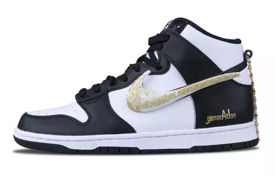 Кастомизированные кроссовки Nike Dunk Skateboarding Shoes Men, черный