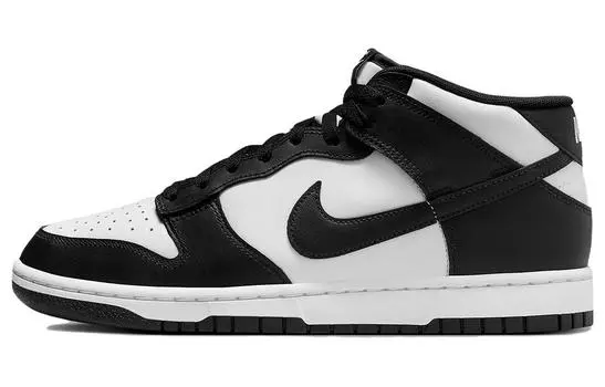 Кроссовки Nike Dunk Mid Leather Panda FQ8784-100 Men, черный/белый