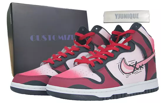 Кастомизированные кроссовки Nike Dunk Skateboarding Shoes Men, красный/розовый