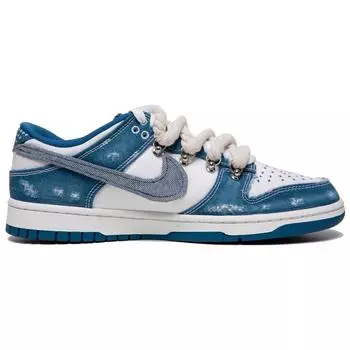 Мужские кроссовки для скейтбординга Nike Dunk, Industrial Blue/Photon Dust/Emerald Rise/Metallic Silver