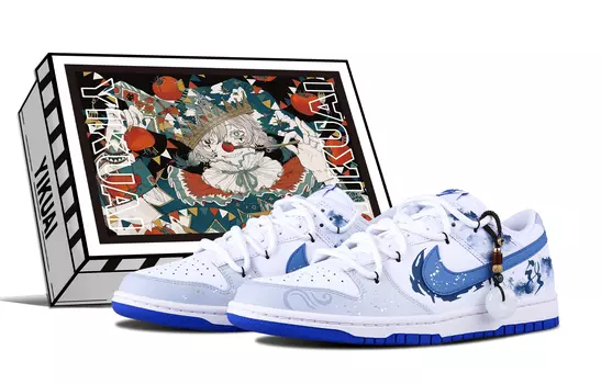 Мужские кроссовки для скейтбординга Nike Dunk, The gradient turns grayish blue