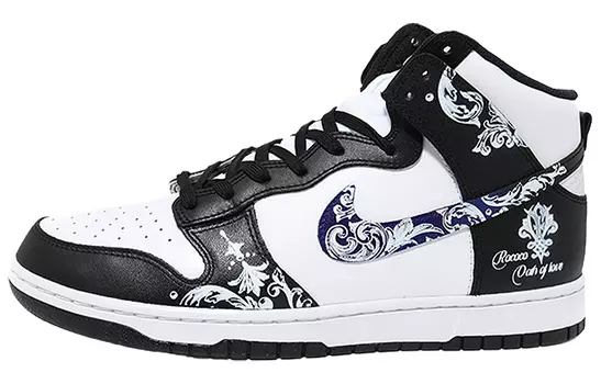 Кастомизированные кроссовки Nike Dunk Skateboarding Shoes Men, черный/белый