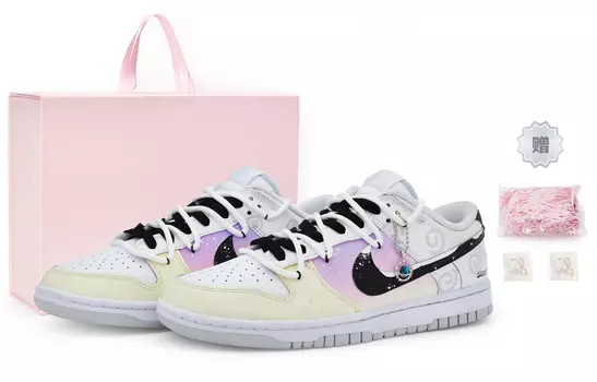 Мужские кроссовки для скейтбординга Nike Dunk, White, yellow, purple, black