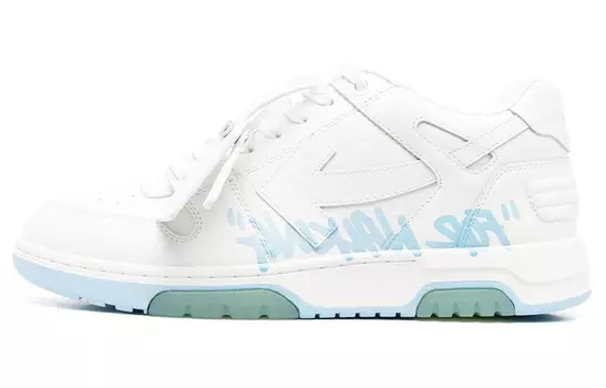 Кроссовки мужские Off-White Out Office с принтом, белый / голубой