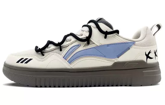 Мужские кроссовки для скейтбординга Qingyun с низким верхом, черный/синий Lining