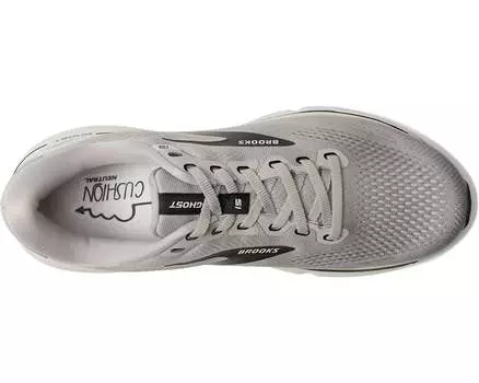 Мужские кроссовки Ghost 15 (ширина D) цвета сплава, устричного цвета и черного цвета Brooks