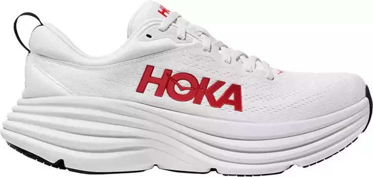 Мужские кроссовки HOKA Bondi 8, цвет White/Vermillion