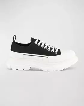 Мужские кроссовки из двухцветной ткани с протектором Alexander McQueen, цвет Black/White