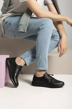 Мужские кроссовки из натуральной кожи 1311013 S08 Черный Ziya Ayakkab