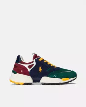 Мужские кроссовки из разноцветной кожи с логотипом Polo Ralph Lauren