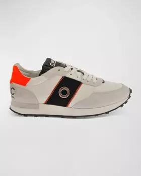 Мужские кроссовки из смешанной кожи с логотипом Costume National, цвет White