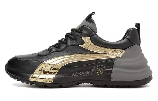 Мужские кроссовки Lifestyle с низким верхом, черный/золотой Aokang