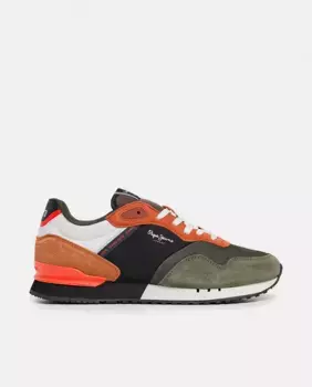 Мужские кроссовки London контрастных цветов Pepe Jeans, цвет Kaki