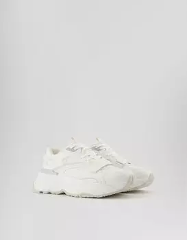 Мужские кроссовки на очень толстой подошве и ремешке Bershka, белый