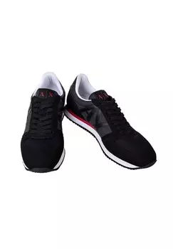 Мужские кроссовки низкие на шнуровке, ретро, логотип ARMANI EXCHANGE, цвет Full Black