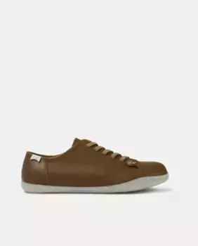 Мужские кроссовки Peu Cami из гладкой кожи на шнуровке Camper, коричневый