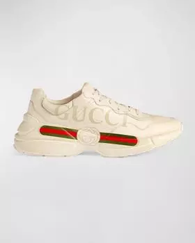 Мужские кроссовки Rhyton с логотипом в стиле ретро Gucci, цвет Ivory