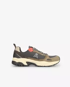 Мужские кроссовки с черепом сбоку темно-серого цвета Scalpers, темно-серый