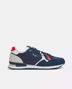 Мужские кроссовки с замшевыми деталями Pepe Jeans, тёмно-синий