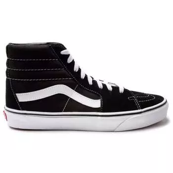 Мужские кроссовки sk8 hi top парусиновые кожаные на шнуровке белые Vans, черный