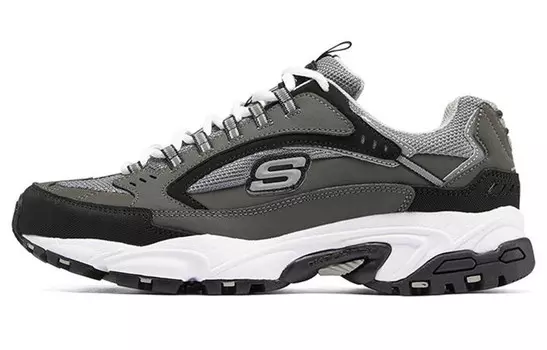 Мужские кроссовки Stamina Lifestyle с низким верхом, угольно-серые/черные Skechers