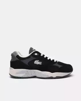 Мужские кроссовки Storm 96 Vintage из кожи с эффектом кашемира Lacoste, черный