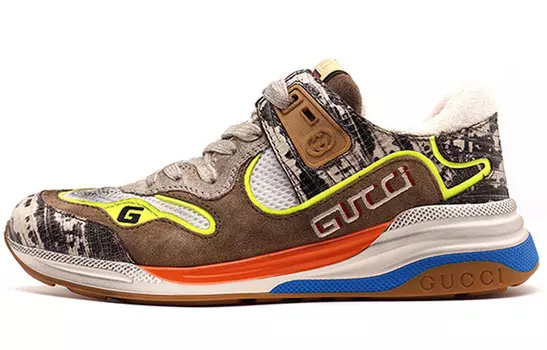 Мужские кроссовки Ultrapace Lifestyle с низким верхом, серые, каменно-серые Gucci