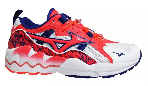 Мужские кроссовки Wave Rider 1 e/red в спортивном стиле Mizuno, белый