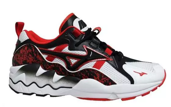 Мужские кроссовки Wave Rider 1 в спортивном стиле /черный/красный Mizuno, белый