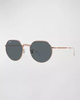 Мужские круглые металлические солнцезащитные очки RB3565 Jack 55 мм Ray-Ban