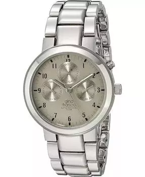 Мужские круглые многофункциональные часы-браслет из нержавеющей стали Gino Franco, серебро