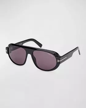 Мужские круглые солнцезащитные очки Blake-02 из ацетата TOM FORD, цвет Shiny Black
