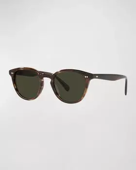 Мужские круглые солнцезащитные очки Desmon Sun 50 из ацетата Oliver Peoples, цвет Dark Tortoise