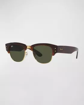 Мужские квадратные пластиковые и хрустальные солнцезащитные очки Mega Clubmaster Ray-Ban