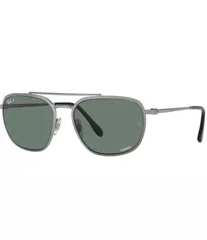 Мужские квадратные поляризационные солнцезащитные очки Ray-Ban RB3708 59 мм, серый
